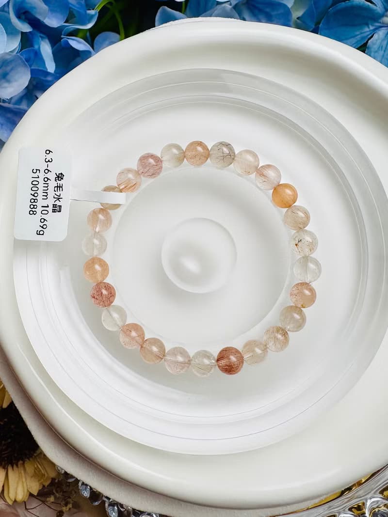 小精品拉絲氣質彩兔毛水晶6.3-6.6mm10.69g細絲星閃氣質首選