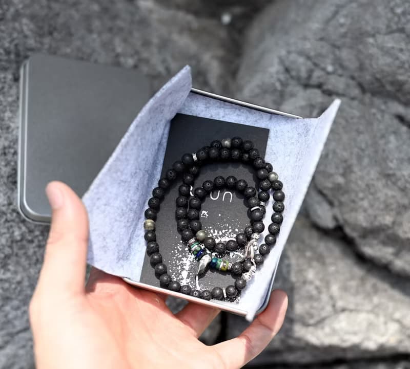 奧法.Alpha 天然黑火山岩 青金鳳凰 男礦石925純銀項鍊 覺知力量