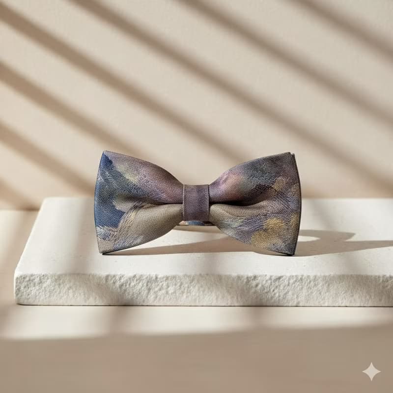 刷色水彩紅藍紫領結