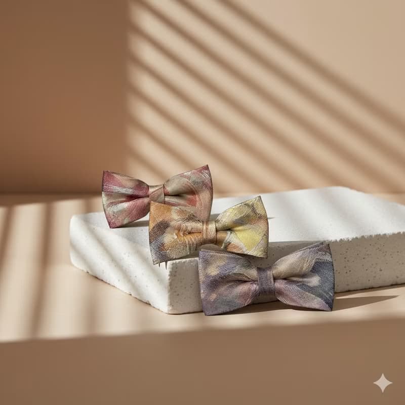 刷色水彩紅藍紫領結