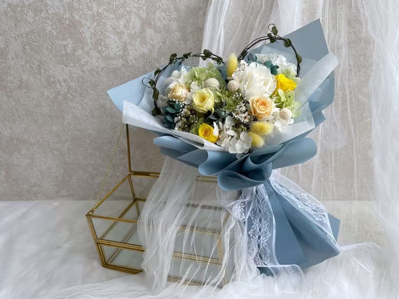 浪漫愛心花束|永生花束|花束包裝|