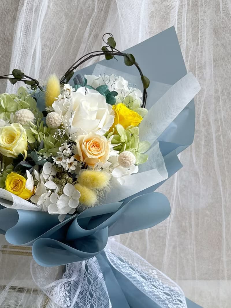 浪漫愛心花束|永生花束|花束包裝|