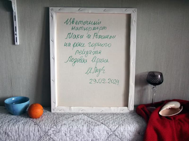 Canvas Painting Flowers Bouquet of poppies and daisy  Original Floral Still life