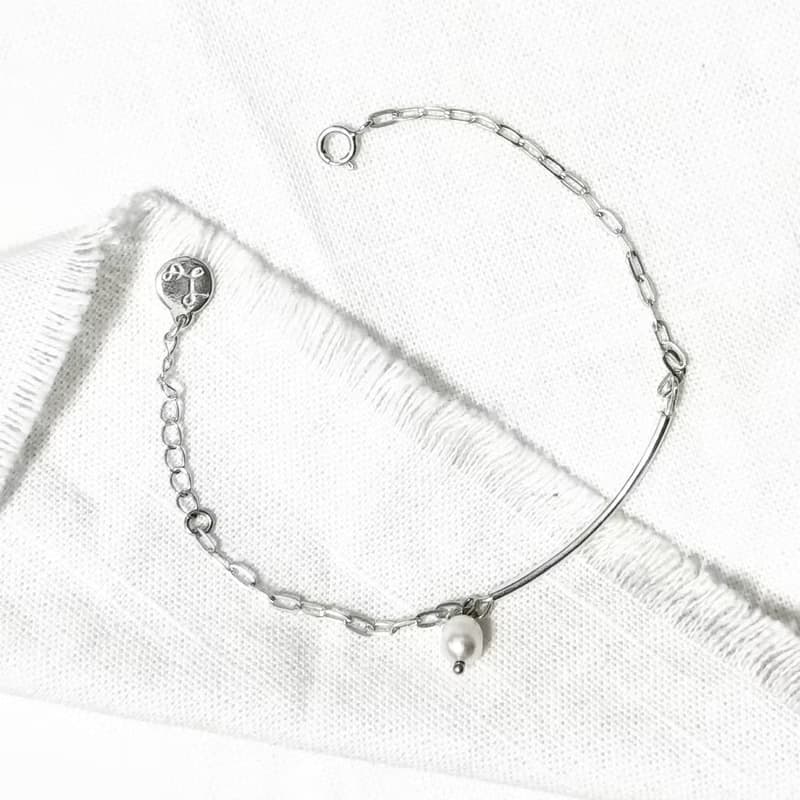 │簡約│天然珍珠 • 純銀手鍊