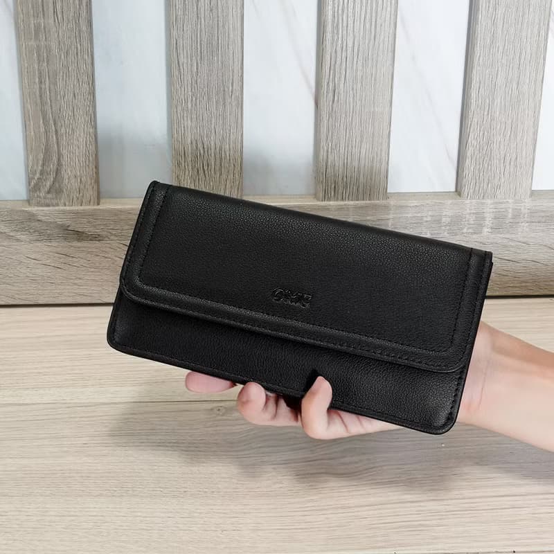 納帕12卡1照翻蓋薄款牛皮長夾4120(黑色)