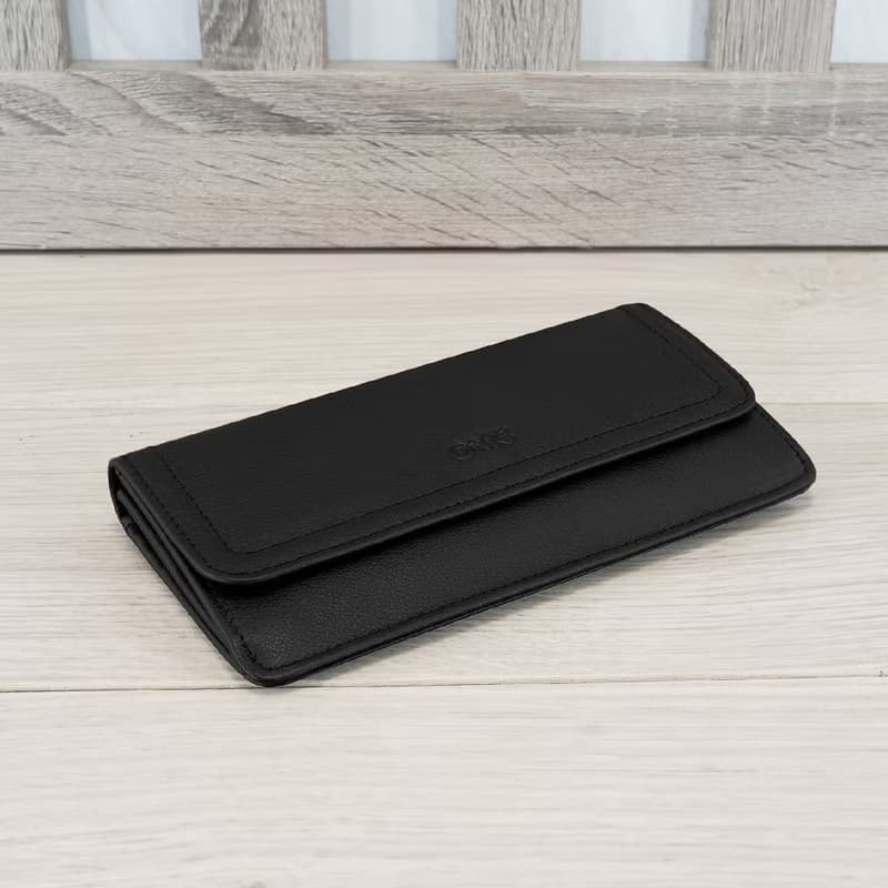 納帕12卡1照翻蓋薄款牛皮長夾4120(黑色)