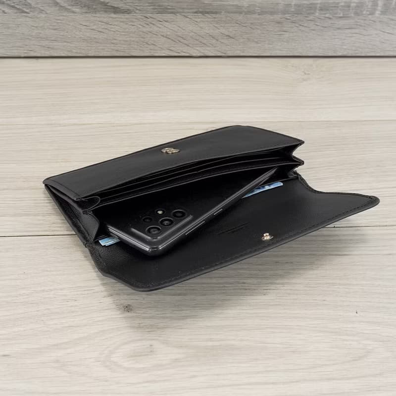 納帕12卡1照翻蓋薄款牛皮長夾4120(黑色)