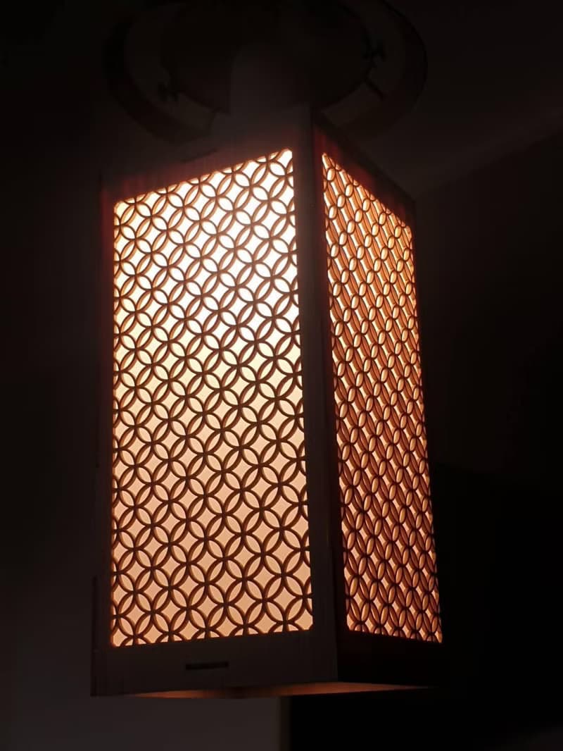 【一郎木創館】 日檜燈罩(麻の葉,青海波,七寶)