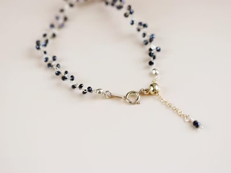 オリジナル ブラックスピネル 蔓のブレスレット 目標達成 才能開花　重ね付けにも