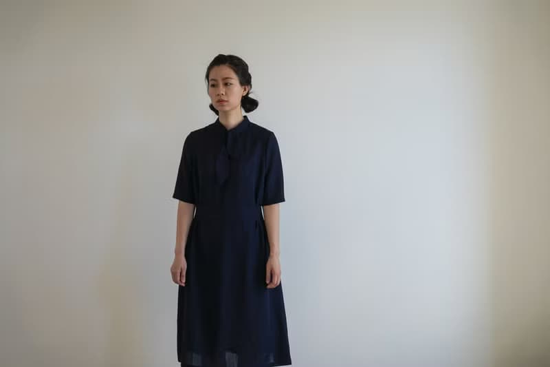 小立領蝴蝶結連身裙