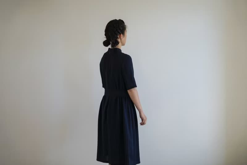 小立領蝴蝶結連身裙