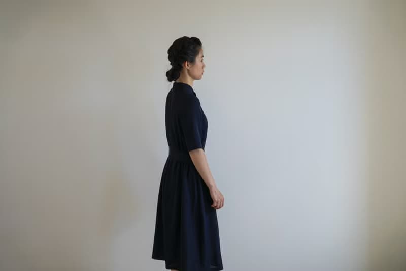 小立領蝴蝶結連身裙