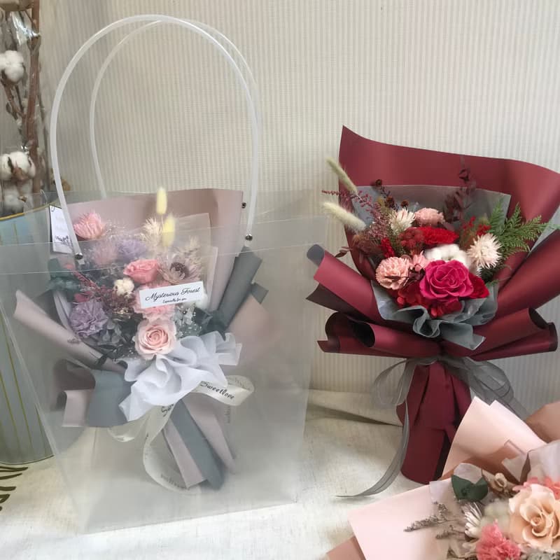 溫暖祝福康乃馨永生花束 母親節花束 永生花 乾燥花束