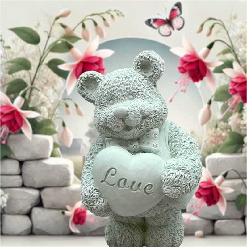 愛心小熊LOVE 擴香小盤套組(綠色)  香氛藝術與愛心設計完美融合