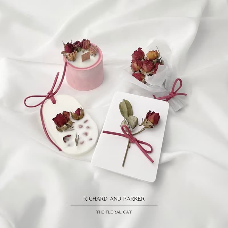 【馥郁玫瑰】玫瑰花 乾燥花 迷你花束 小花束 香氛蠟燭 香磚