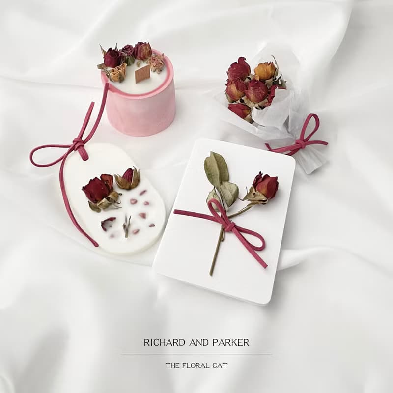 【馥郁玫瑰】玫瑰花 乾燥花 迷你花束 小花束 香氛蠟燭 香磚