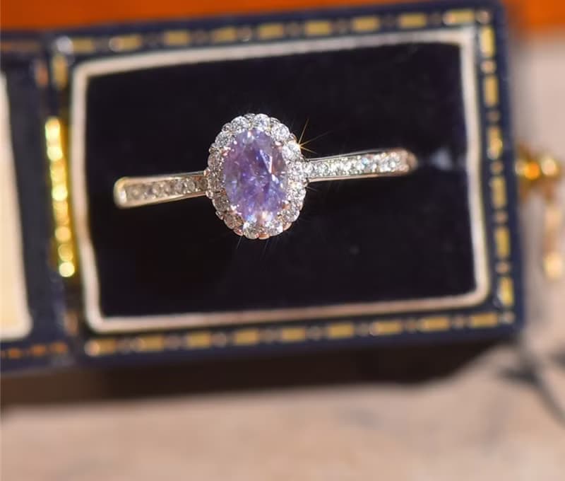Purple Moissanite Ring, 1 Ct Purple Moissanite Ring