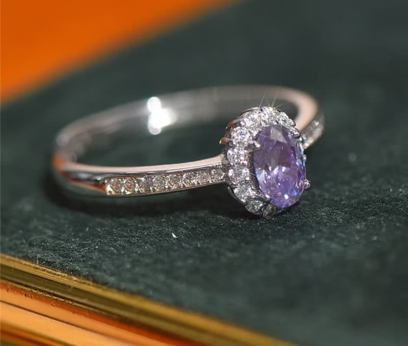 Purple Moissanite Ring, 1 Ct Purple Moissanite Ring