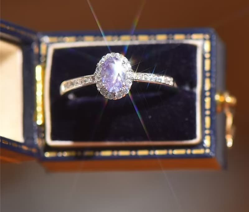 Purple Moissanite Ring, 1 Ct Purple Moissanite Ring