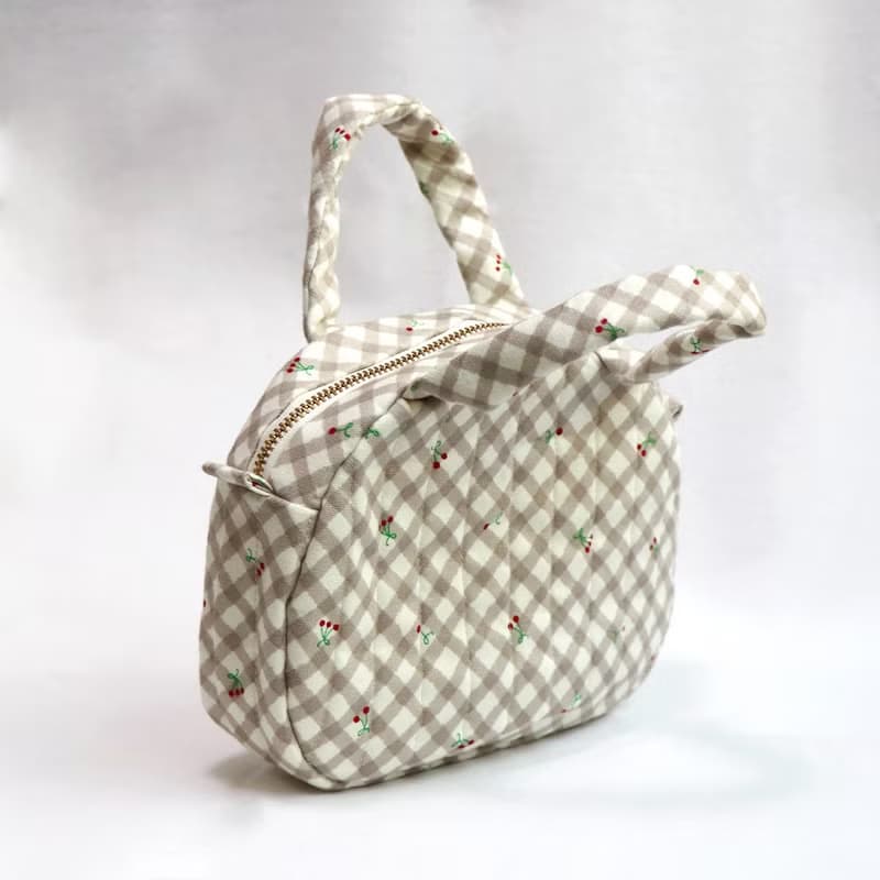 母親節活動【 MY HANDMADE 】格紋袖珍小提包 l 日本棉布、帆布 l