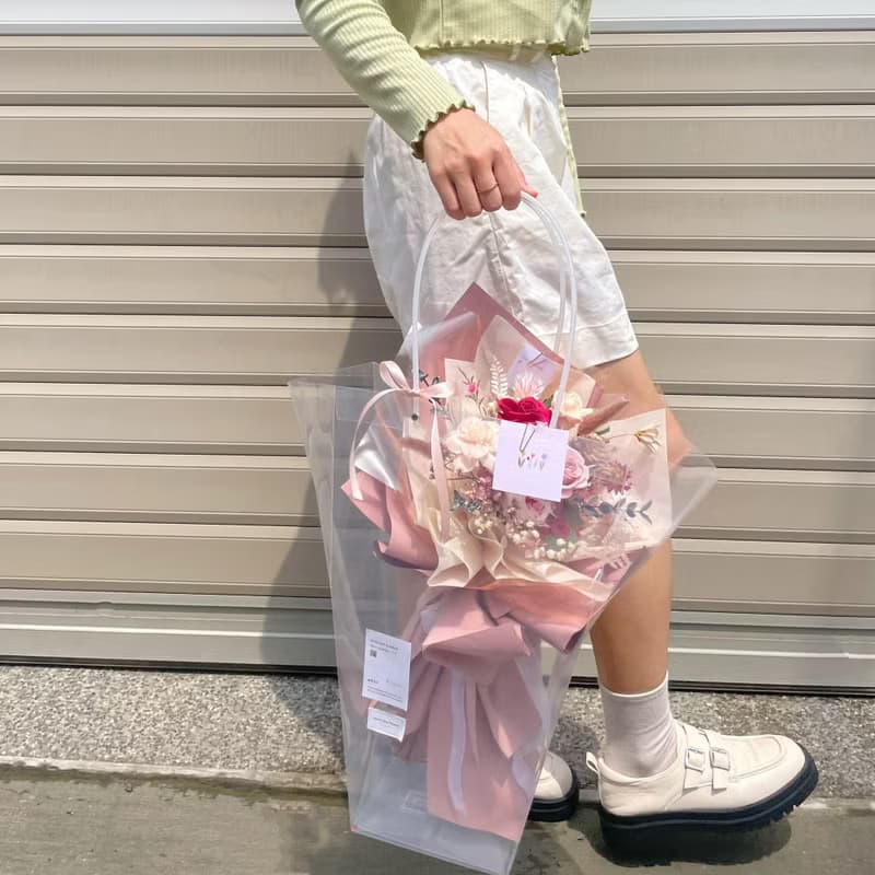 【情人節花束】奶茶色 七夕送禮 永生花束 情人節禮物 告白 七夕