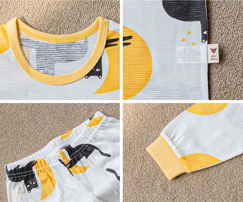 月光下的黑貓-輕透空氣衣長袖韓國童裝-K22209