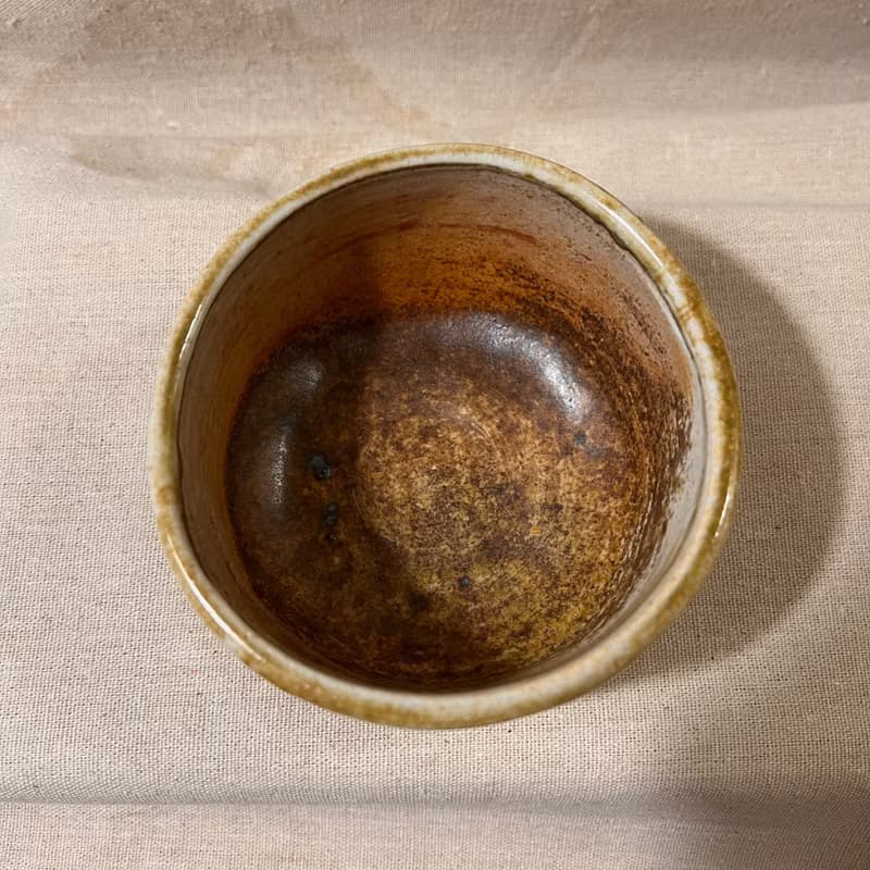 純手捏柴燒絞泥茶碗  / 小平凡手作