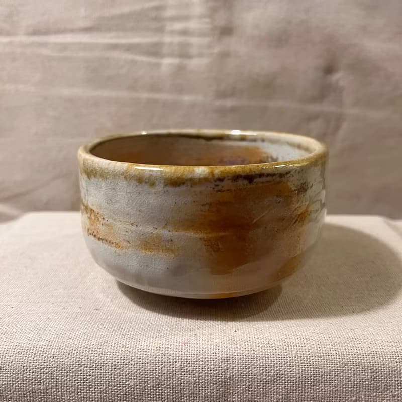純手捏柴燒絞泥茶碗  / 小平凡手作
