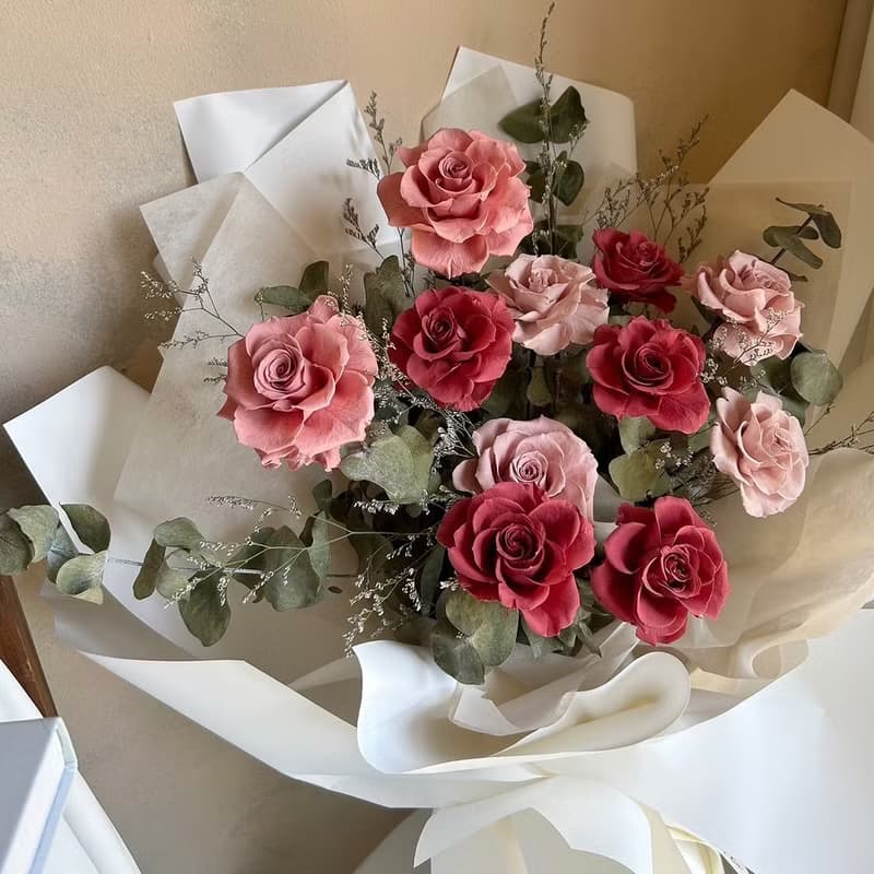 【遇見恆久】深情承諾11朵永生玫瑰大花束 限自取