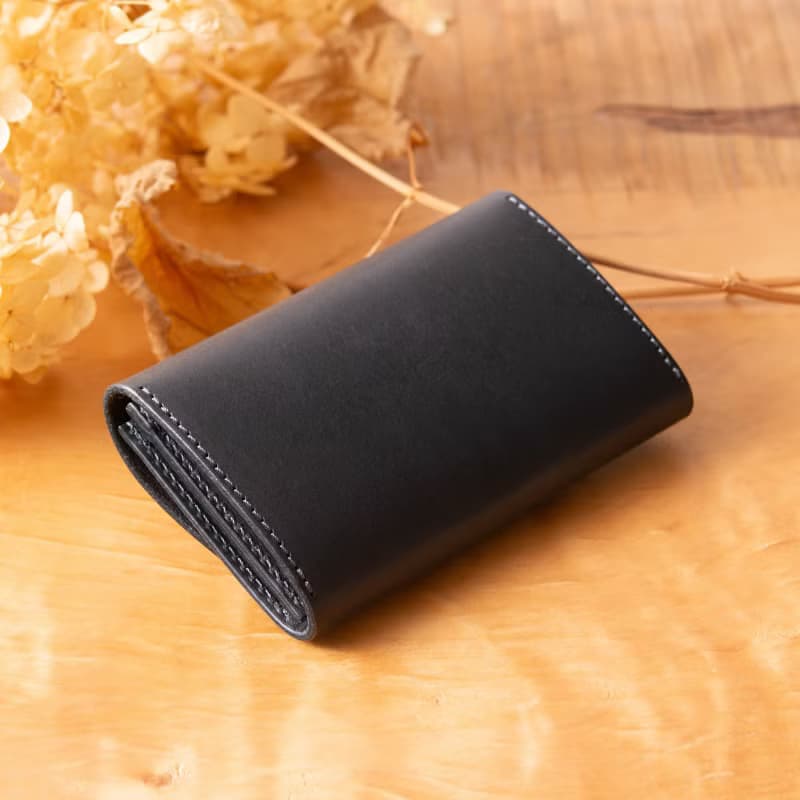 シンプルなマチつきカードケース 名刺入れ　Patan-card マチつき #Navy【入学祝】【就職祝】【カスタム可能なギフト】