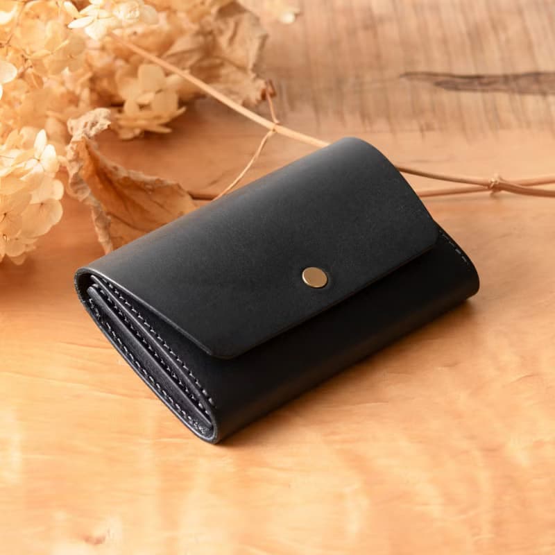 シンプルなマチつきカードケース 名刺入れ　Patan-card マチつき #Navy【入学祝】【就職祝】【カスタム可能なギフト】