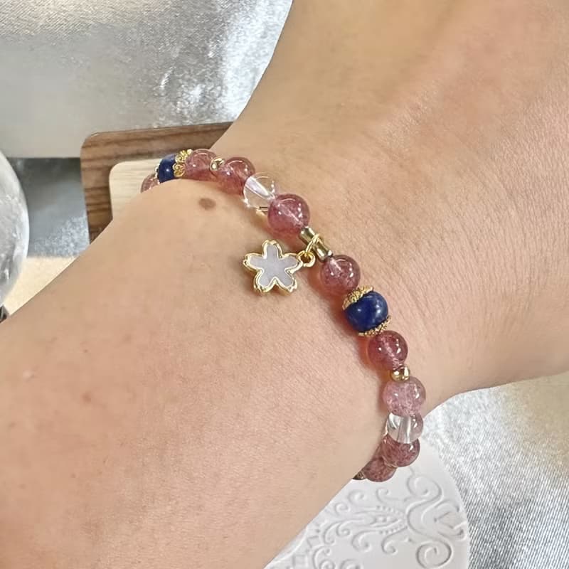 花夢之歌 草莓晶・蘇打石・白水晶手鍊 雙魚座星座設計