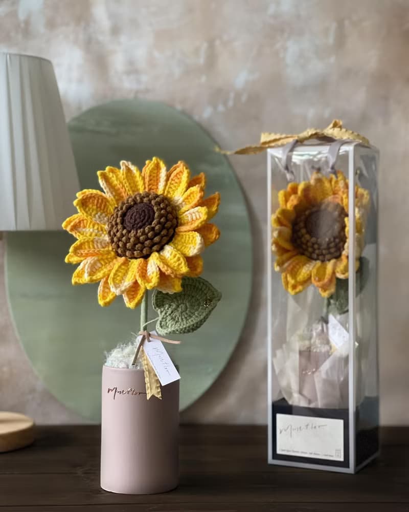 向日葵盆花 Sunflower - 手工針織花