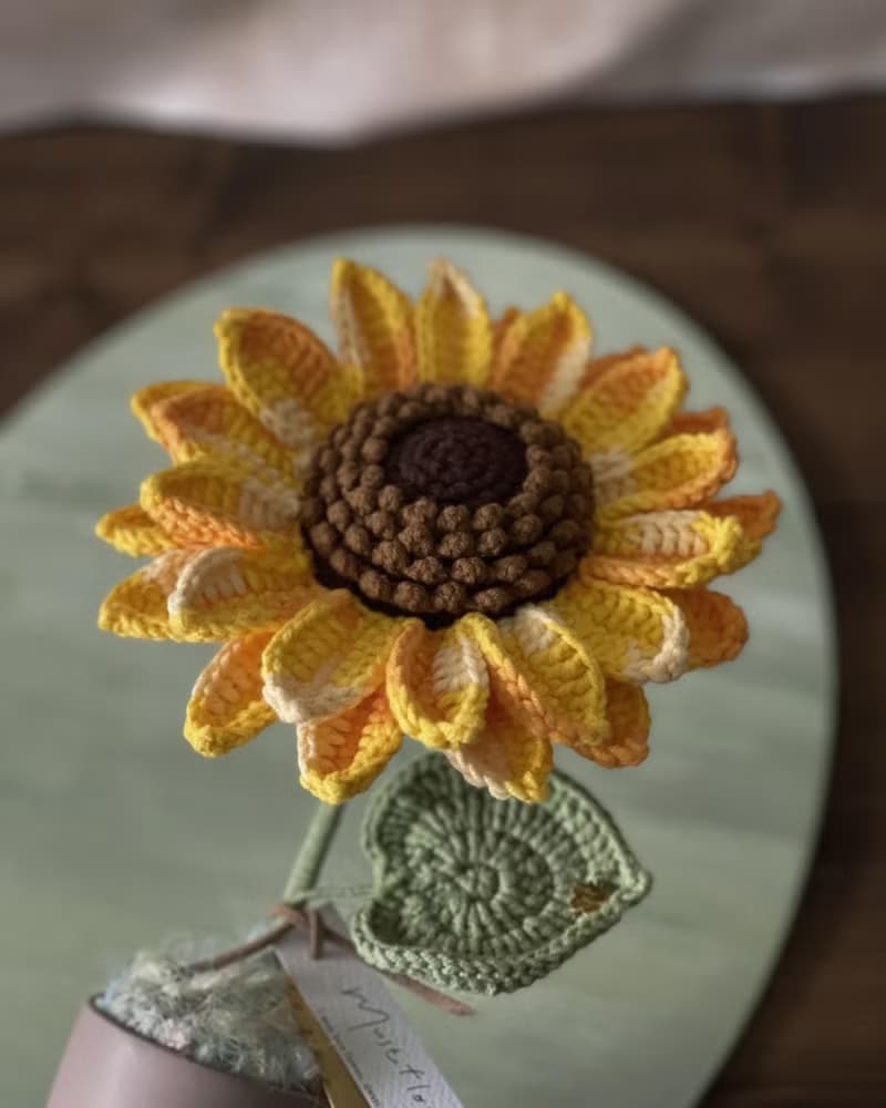向日葵盆花 Sunflower - 手工針織花