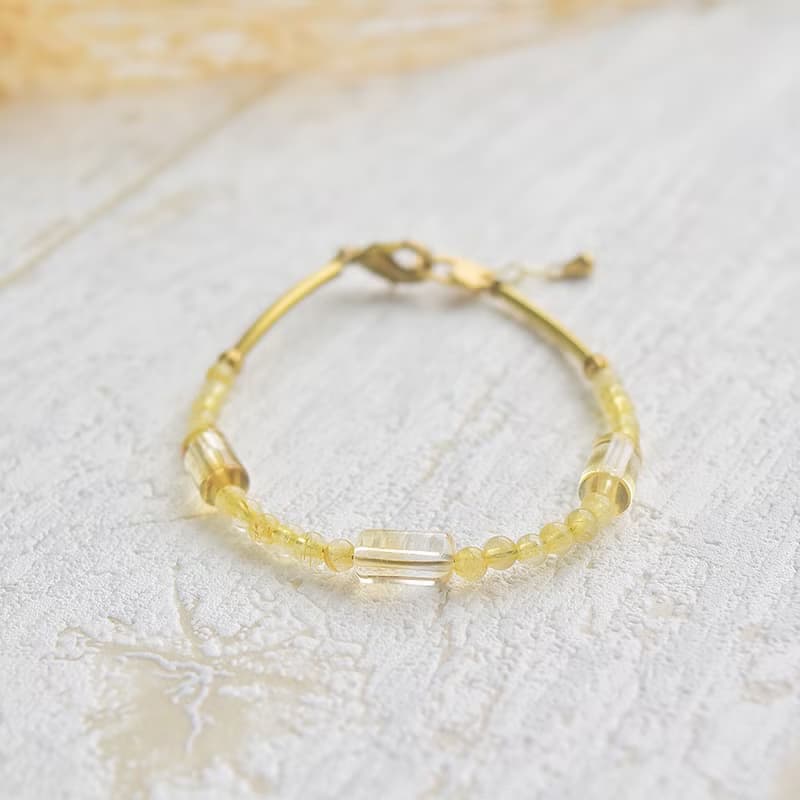 漁夫和他的妻子│鈦金 黃水晶 銅 手鍊