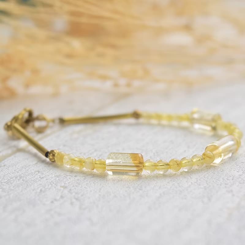 漁夫和他的妻子│鈦金 黃水晶 銅 手鍊