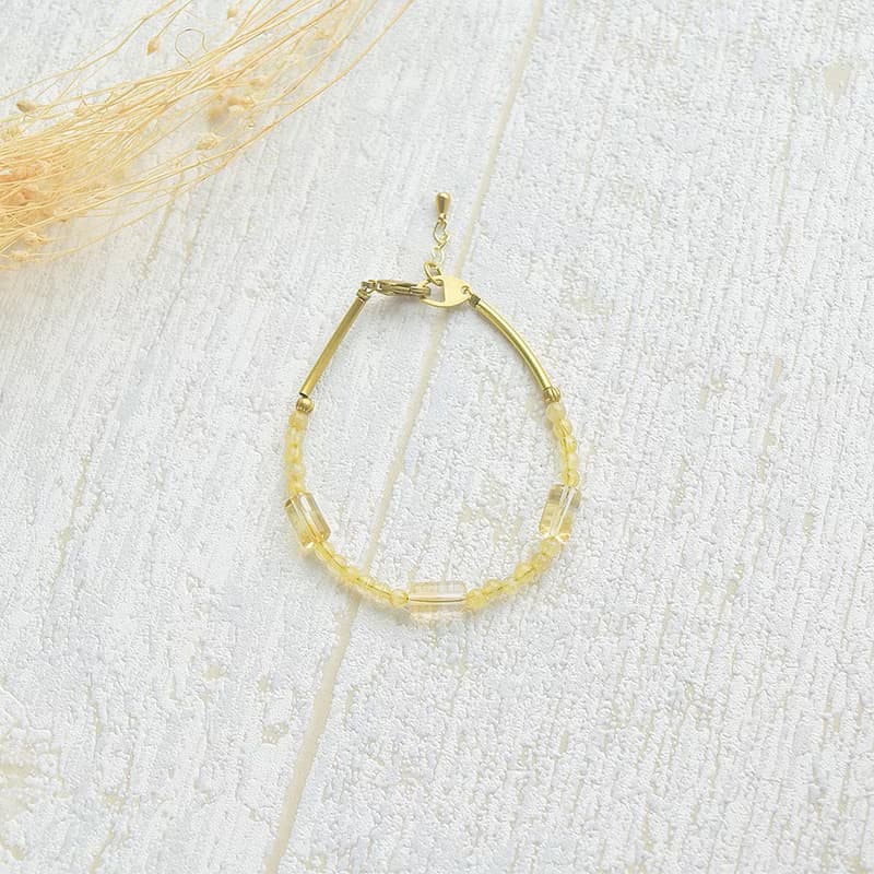 漁夫和他的妻子│鈦金 黃水晶 銅 手鍊