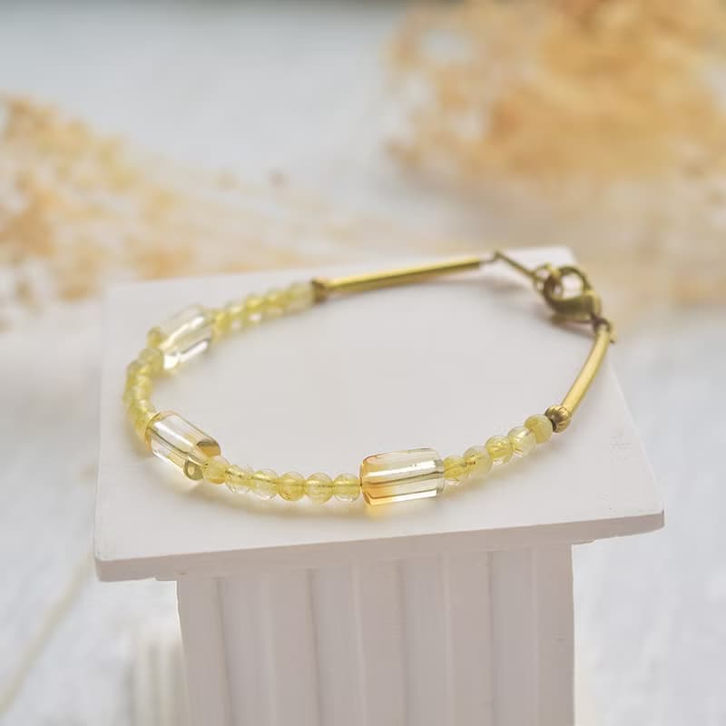 漁夫和他的妻子│鈦金 黃水晶 銅 手鍊