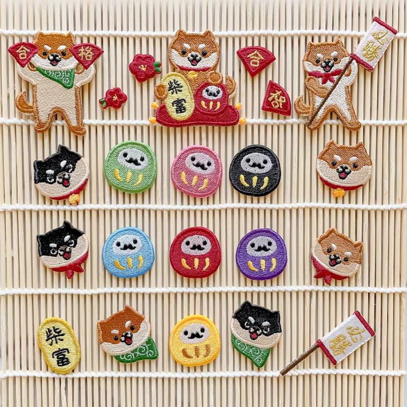 【祈願特輯】柴犬 達摩 燙貼|刺繡貼紙|行李箱貼紙