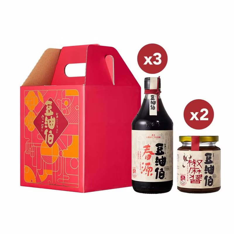 【免運組】【豆油伯】春香醬油醬料 母親節禮盒組(禮盒隨機不挑色
