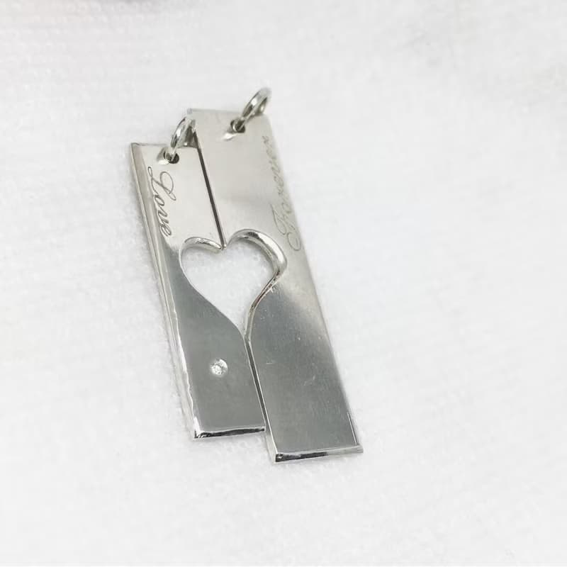 情侶 陰陽項鍊 純銀