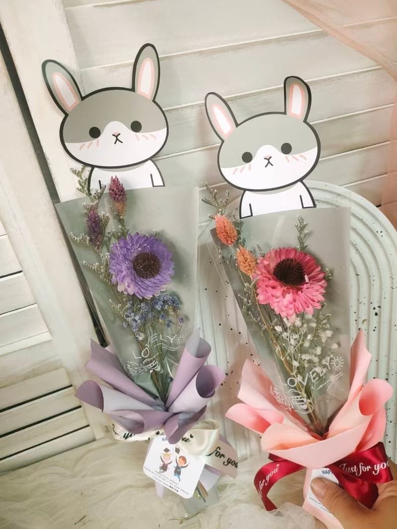 【Lingling's Studio蕎翎工作室】 畢業向日葵單朵花束 乾燥花束