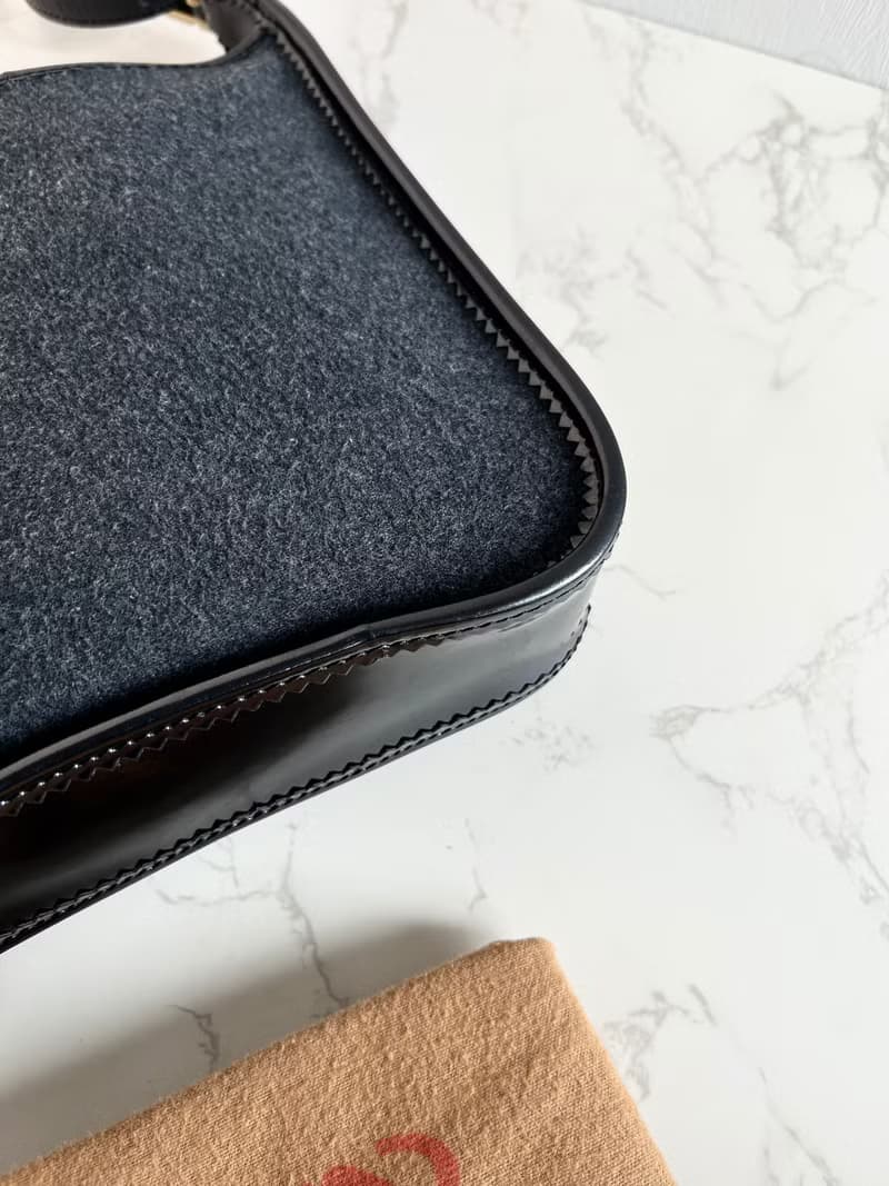 絕版中古包 Loewe 黑灰色拼皮流浪包 側背包 單肩包 二手古董包