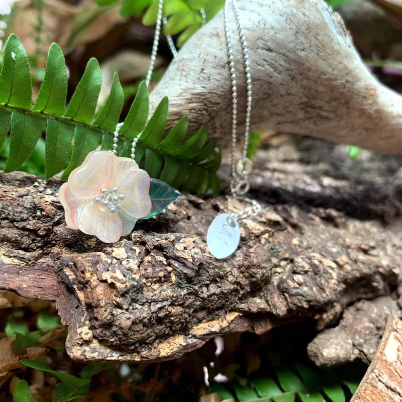 椿花 項鍊 戒指 樹脂 組合 銀飾 禮盒 禮物 生日 花 情人節