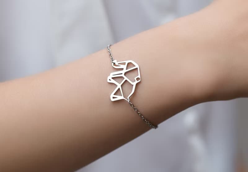 抗敏醫療鋼 幾何手鍊系列-大象