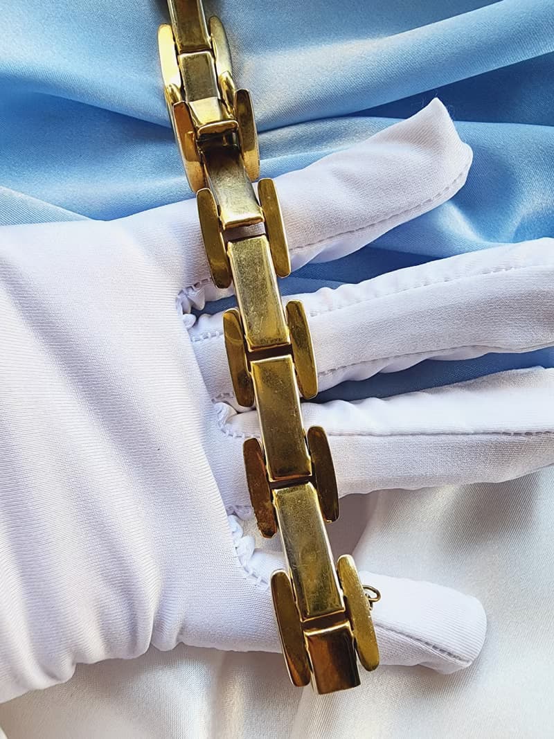 美國西洋古董飾品 /西班牙大馬士革工藝花金紋織圖騰手鍊