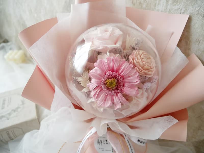 波波球永生非洲菊花束【新的開始】不凋花/畢業花束/生日