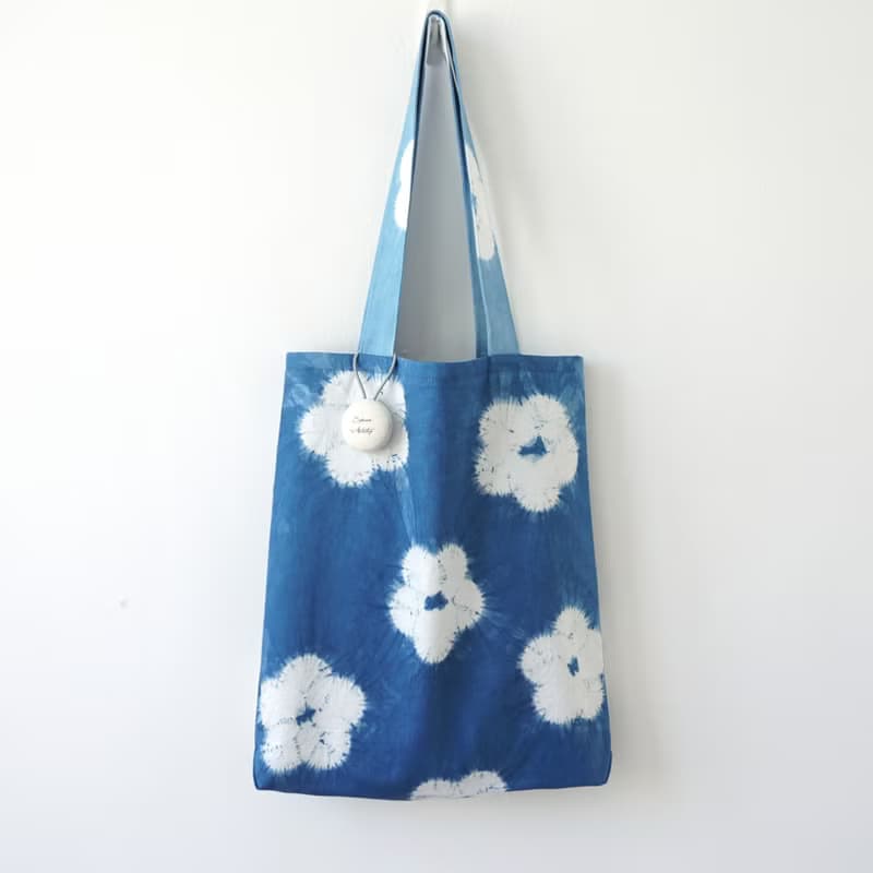 S.A x Cherry Blossom 藍染櫻花自然圖案肩背包