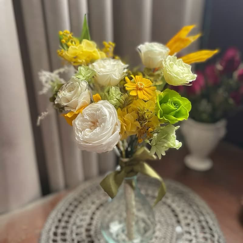 永生庭園玫瑰新娘捧花 乾燥花 永生花捧花 告白花束 胸花