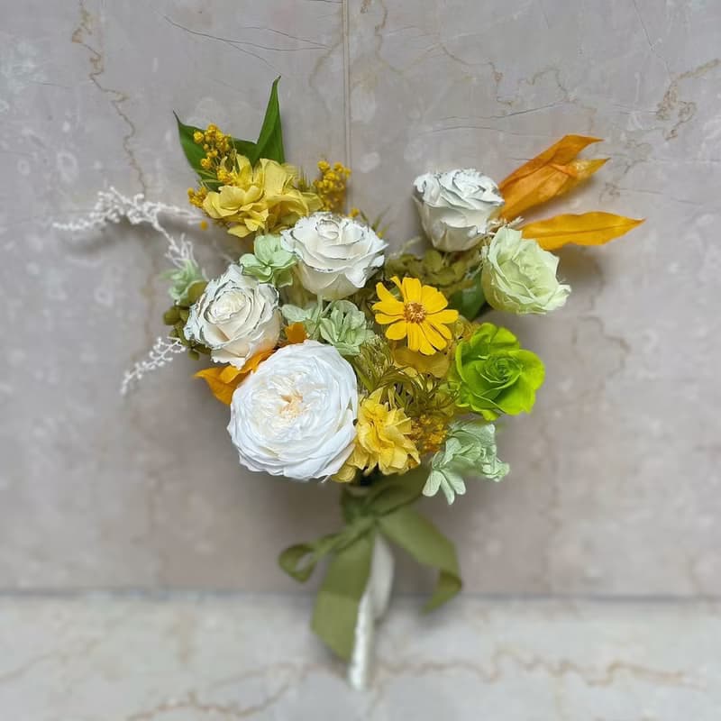 永生庭園玫瑰新娘捧花 乾燥花 永生花捧花 告白花束 胸花